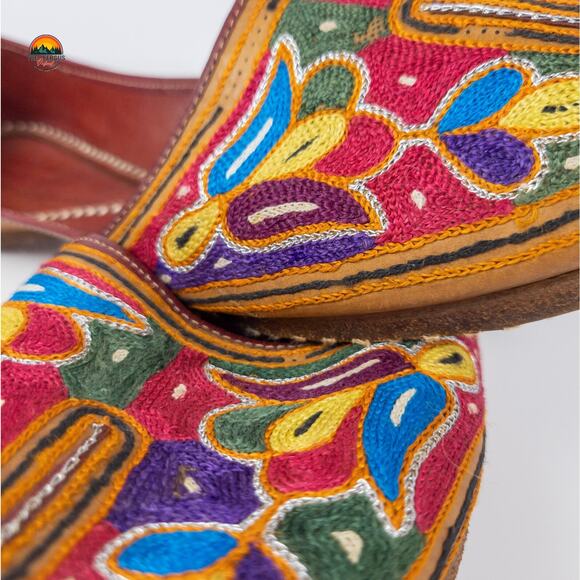 Handcrafted Punjabi Jutti Khussa Mojari Flats Multicolor Women's Size US 9 - Picture 16 of 16